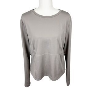 Stretch The Rules Sweater Women Extra Large Grey Pullover Yoga Active Stretch LS